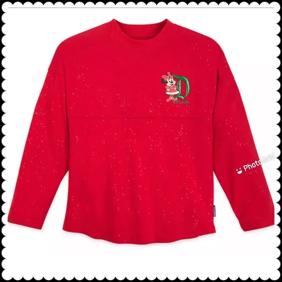 🎄Disneyland Spirit Jersey Red Sparkle Christmas Youth XL - Picture 4 of 8
